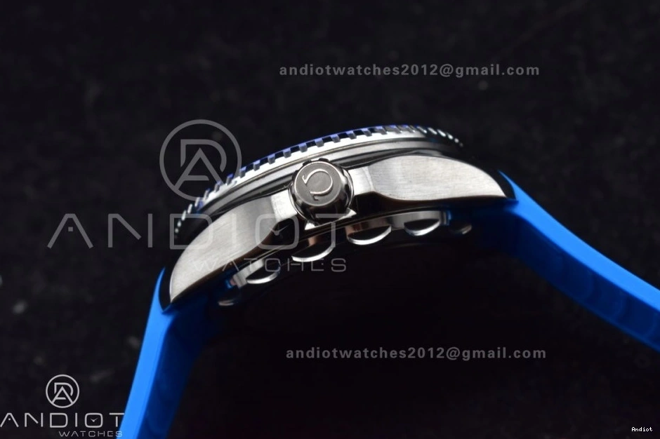 Blue Seamaster White on TF A2824 Dial 1:1 Deep Ultra 6000M Ceramic Bezel Black Strap Best Rubber Edition SS 1221